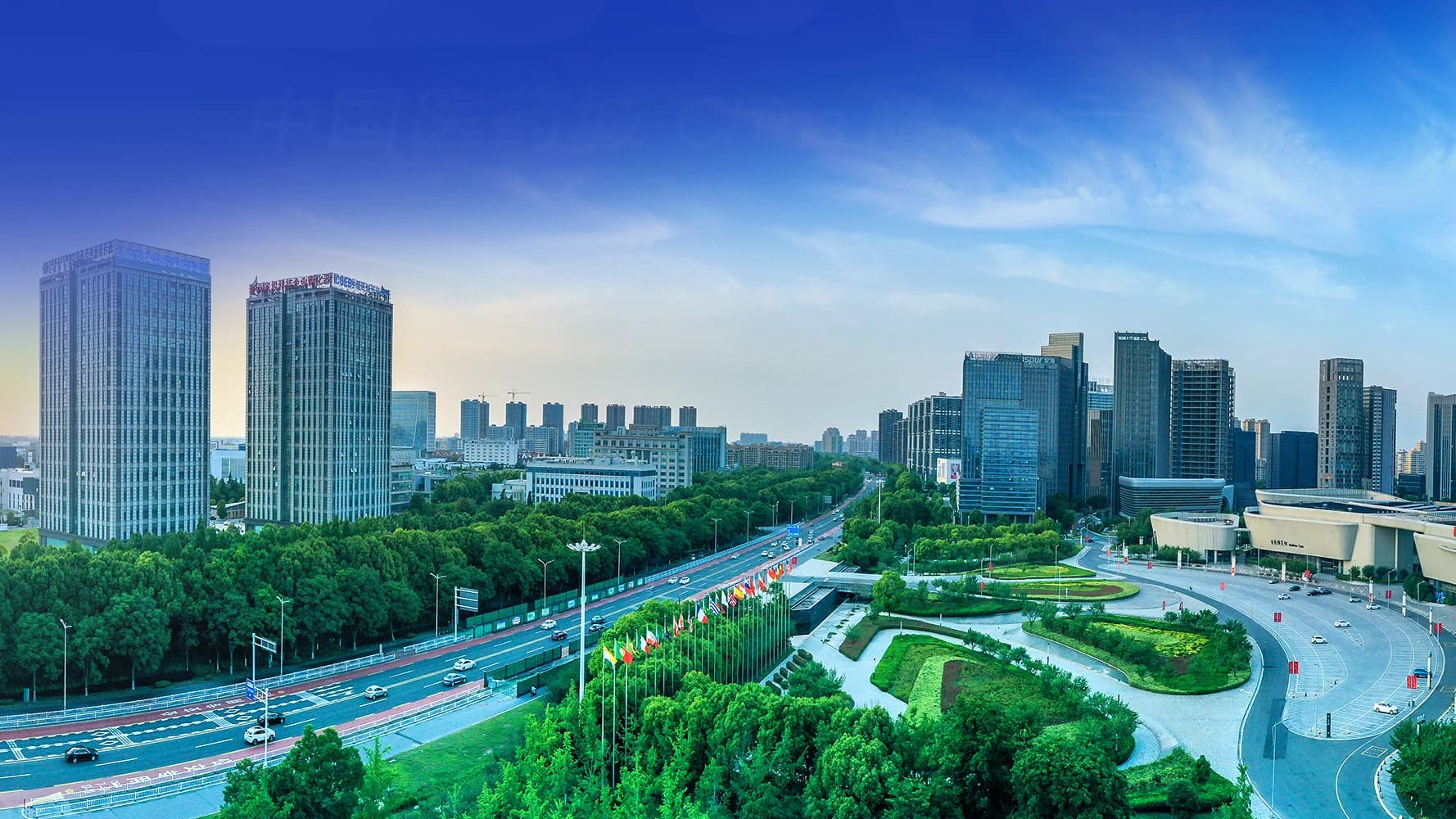 Aerial view of China Medical City in Taizhou